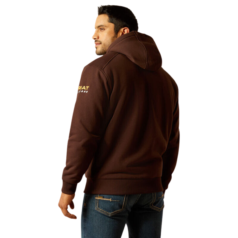 Ariat Men's All-Weather Sherpa Full Zip Hoodie - Coffee Bean-1