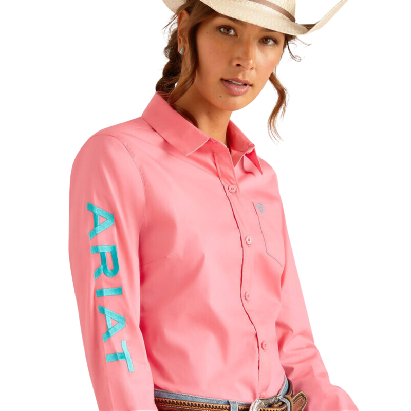 Ariat Women's Team Kirby Stretch Western Shirt - Camellia Rose-2