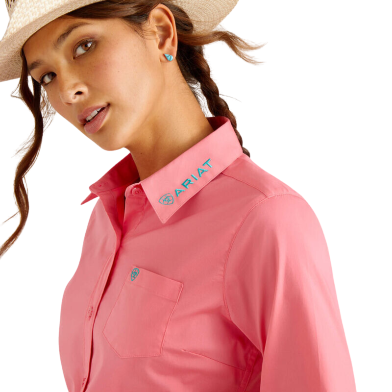 Ariat Women's Team Kirby Stretch Western Shirt - Camellia Rose-3