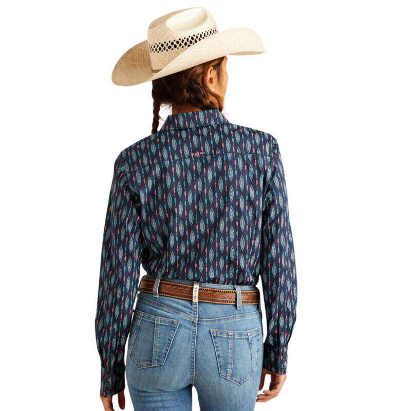 Ariat Women's Team Kirby Stretch Western Shirt - Backwoods Ikat-1