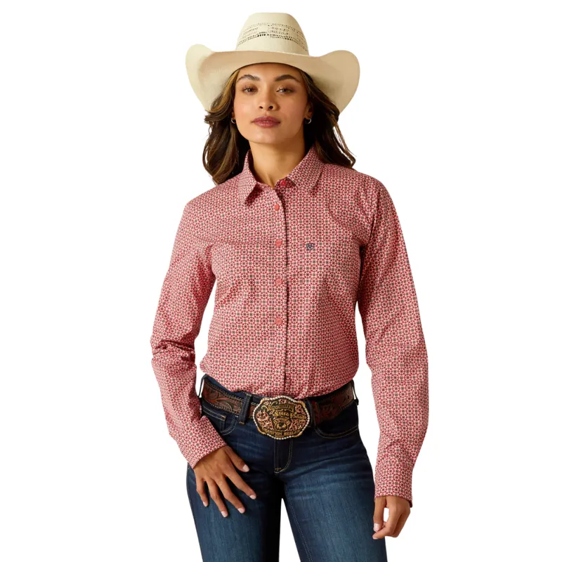 Ariat Women's Kirby Stretch Western Shirt - Garnet Rose Geo