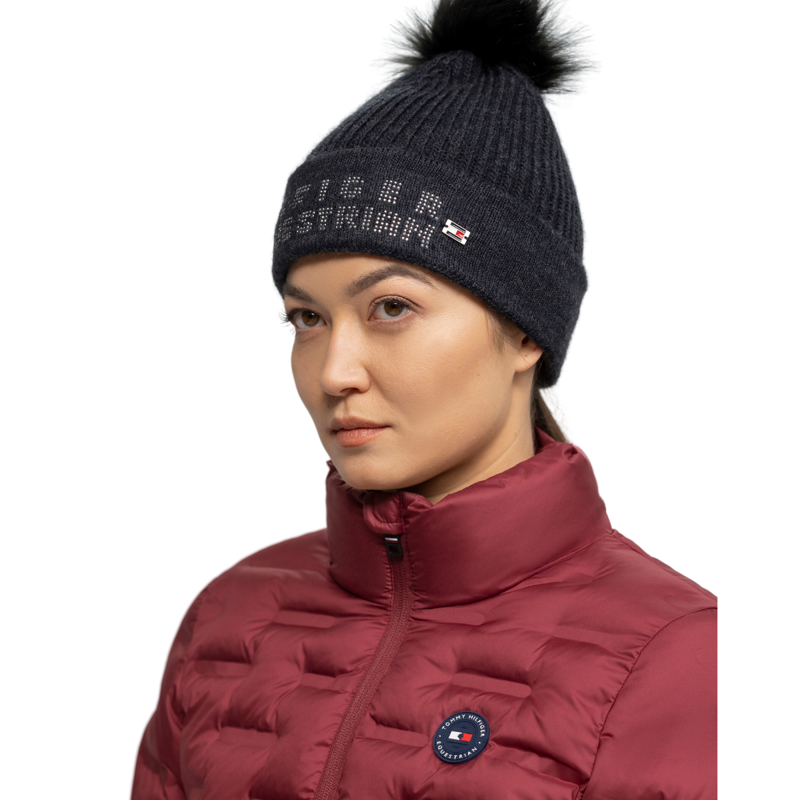 Tommy Hilfiger Rib-Knit Pom Pom Beanie - Desert Sky-2