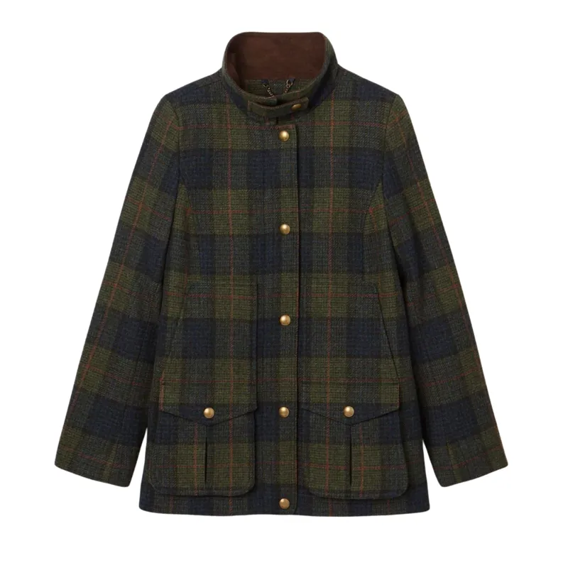 Joules Ladies Fieldcoat Tweed Jacket - Navy/Khaki
