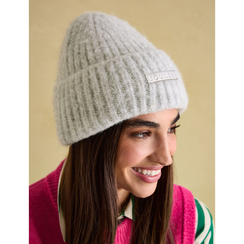 Joules Ladies Caversham Beanie Hat - Grey-2