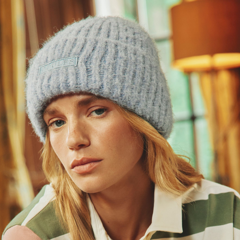 Joules Ladies Caversham Beanie Hat - Blue-3