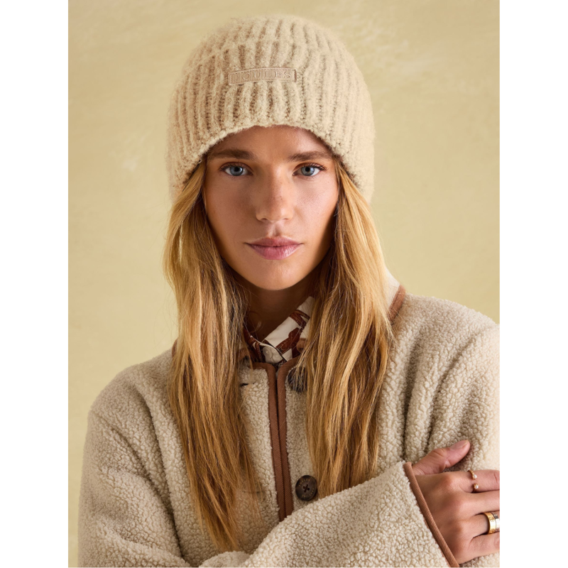 Joules Ladies Caversham Beanie Hat - Oat-2