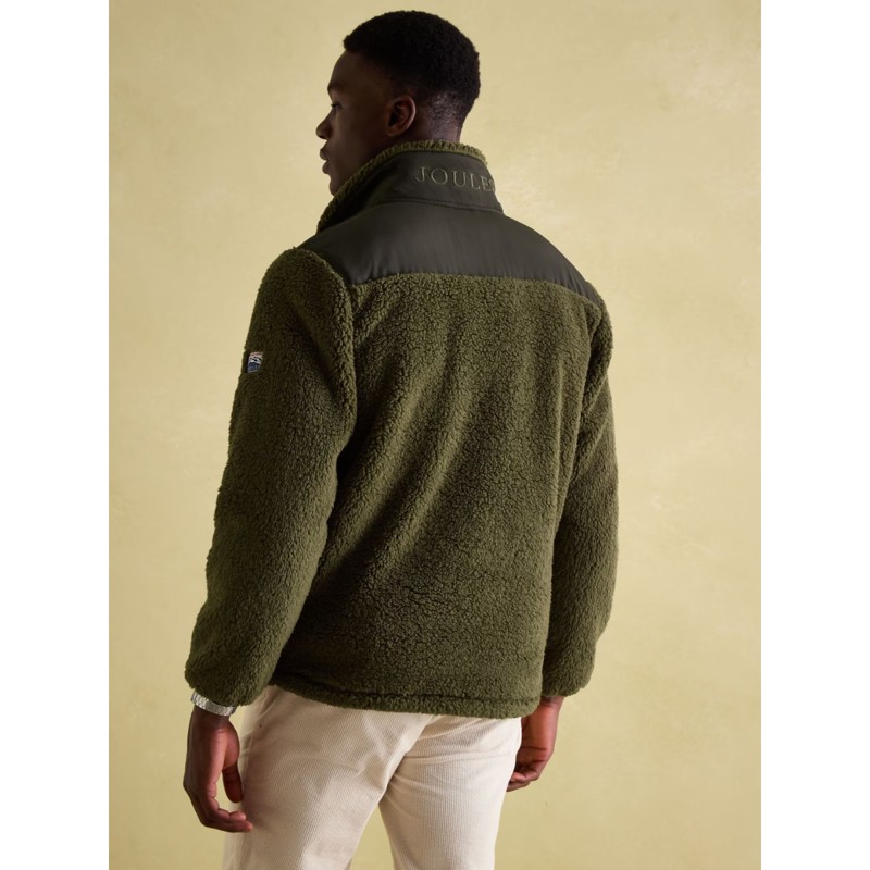 Joules Men's Billy Quarter Zip Borg Fleece Sweatshirt - Green-2