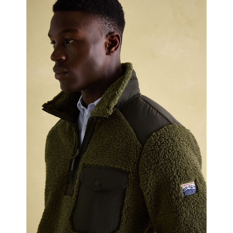 Joules Men's Billy Quarter Zip Borg Fleece Sweatshirt - Green-5