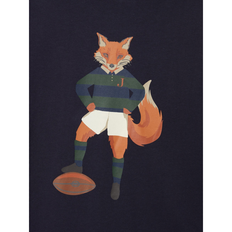 Joules Boys' Finlay Fox Print Artwork Top - Blue-2