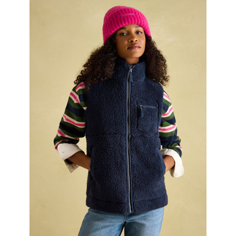 Joules Ladies Mallory Fleece Gilet - Navy-1