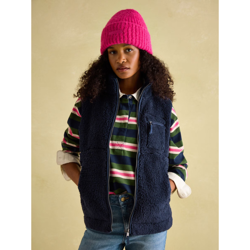 Joules Ladies Mallory Fleece Gilet - Navy-2