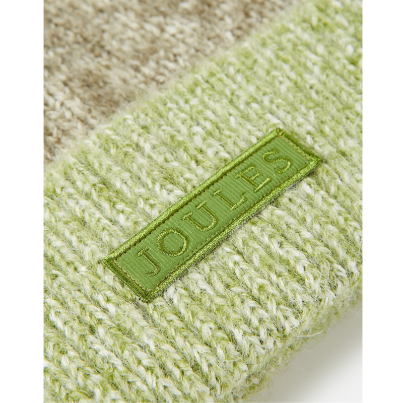 Joules Kids' Wanderer Knitted Beanie Hat - Green-2