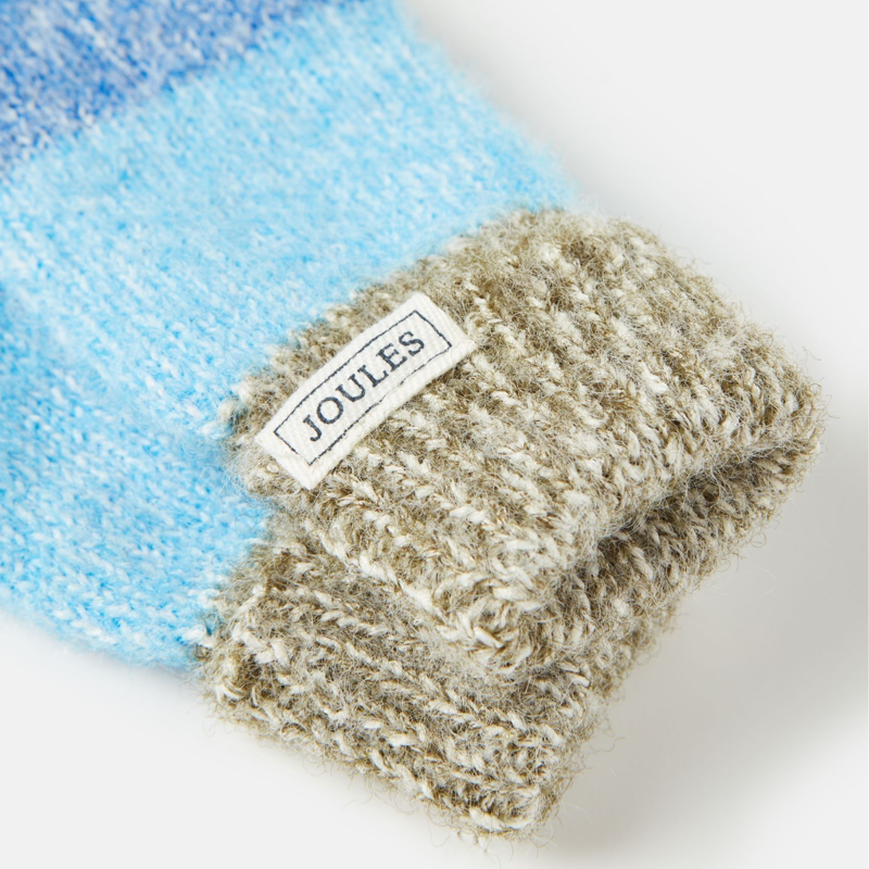 Joules Kids' Wanderer Knitted Gloves - Blue-2