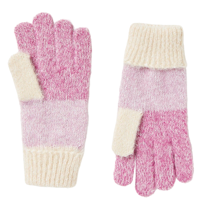 Joules Kids' Wanderer Knitted Gloves - Pink-1