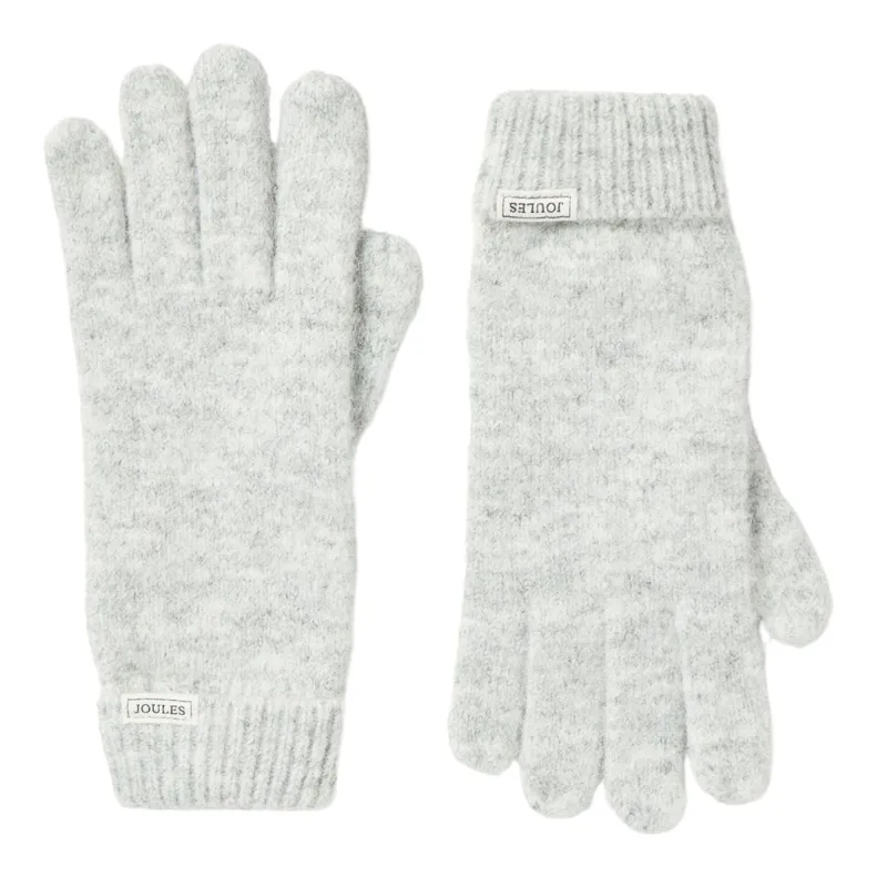 Joules Ladies Caversham Knitted Gloves - Grey