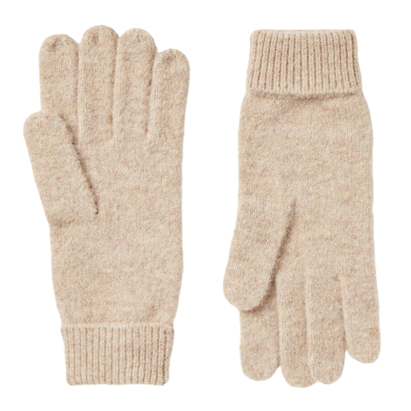 Joules Ladies Caversham Knitted Gloves - Oat-1
