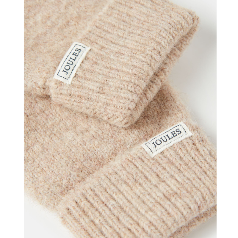 Joules Ladies Caversham Knitted Gloves - Oat-2
