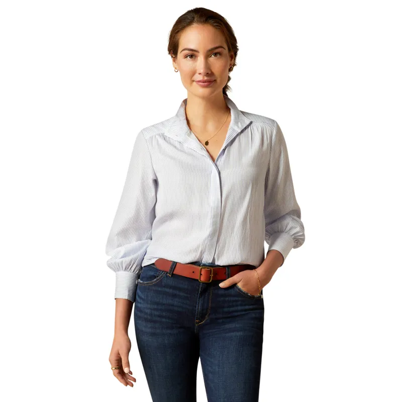 Ariat Women's Charolais Blouse - Blue Pinstripe