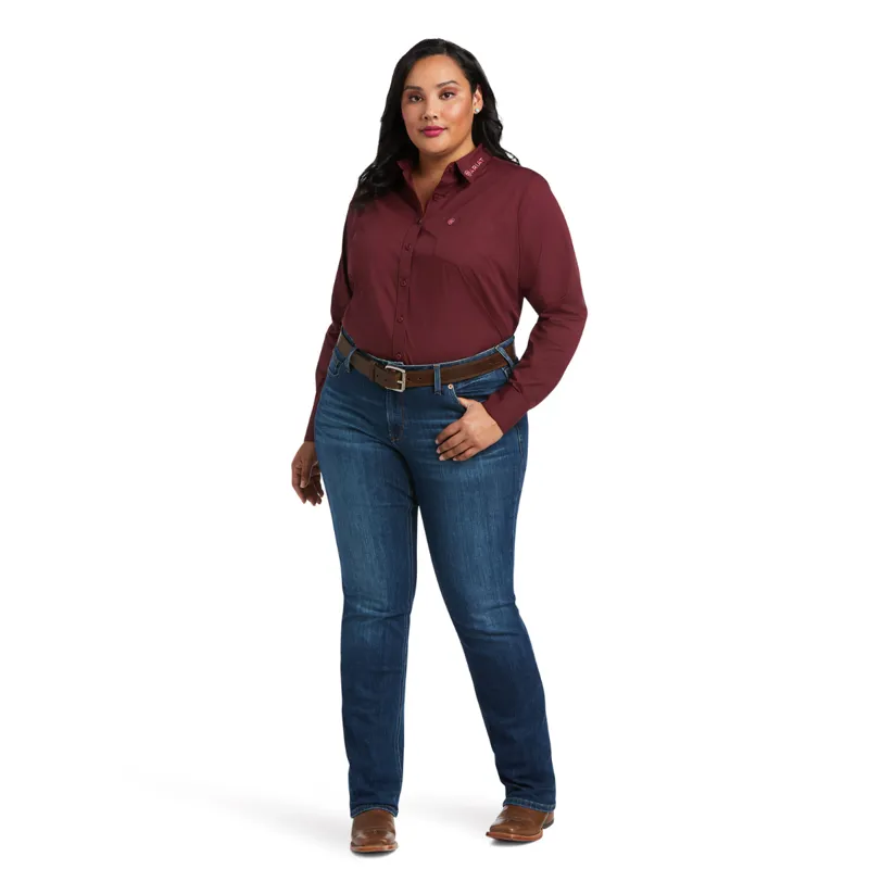 Ariat Women's Team Kirby Stretch Western Shirt - Zinfandel-6