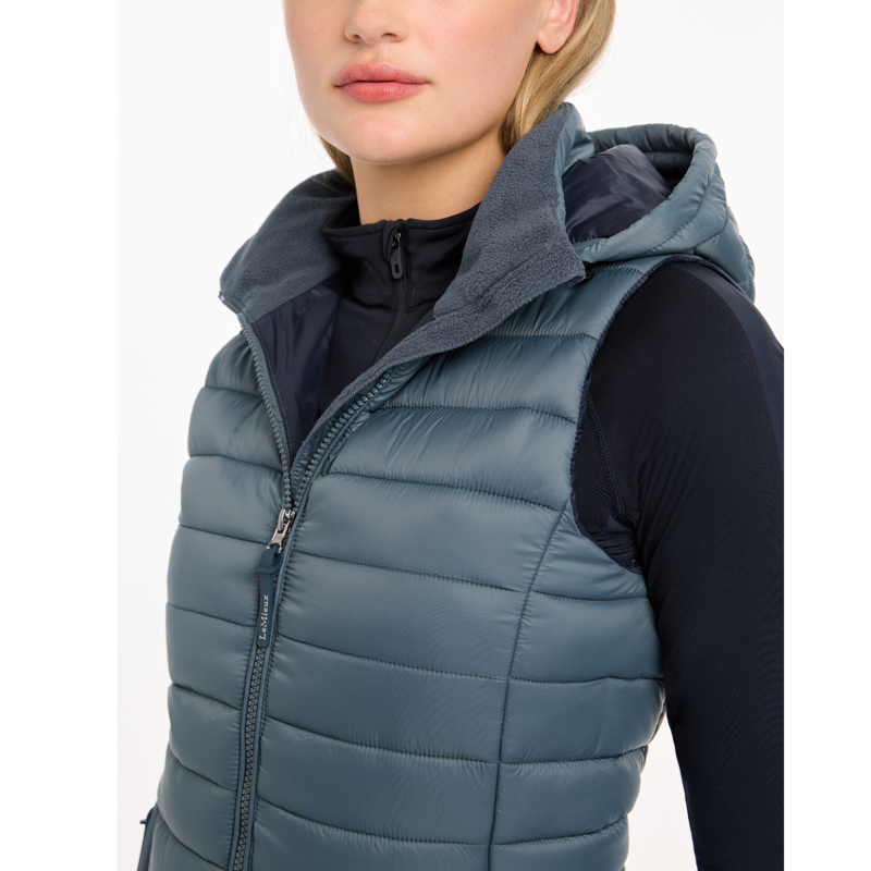 LeMieux Ladies Tilly Hooded Puffer Gilet - Petrol-5