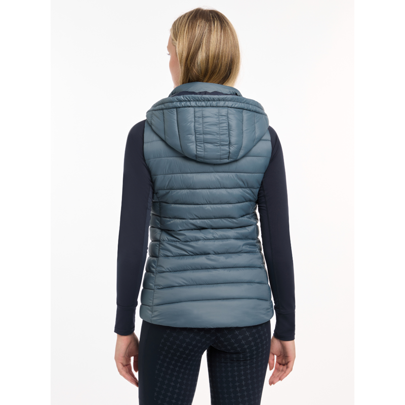 LeMieux Ladies Tilly Hooded Puffer Gilet - Petrol-4