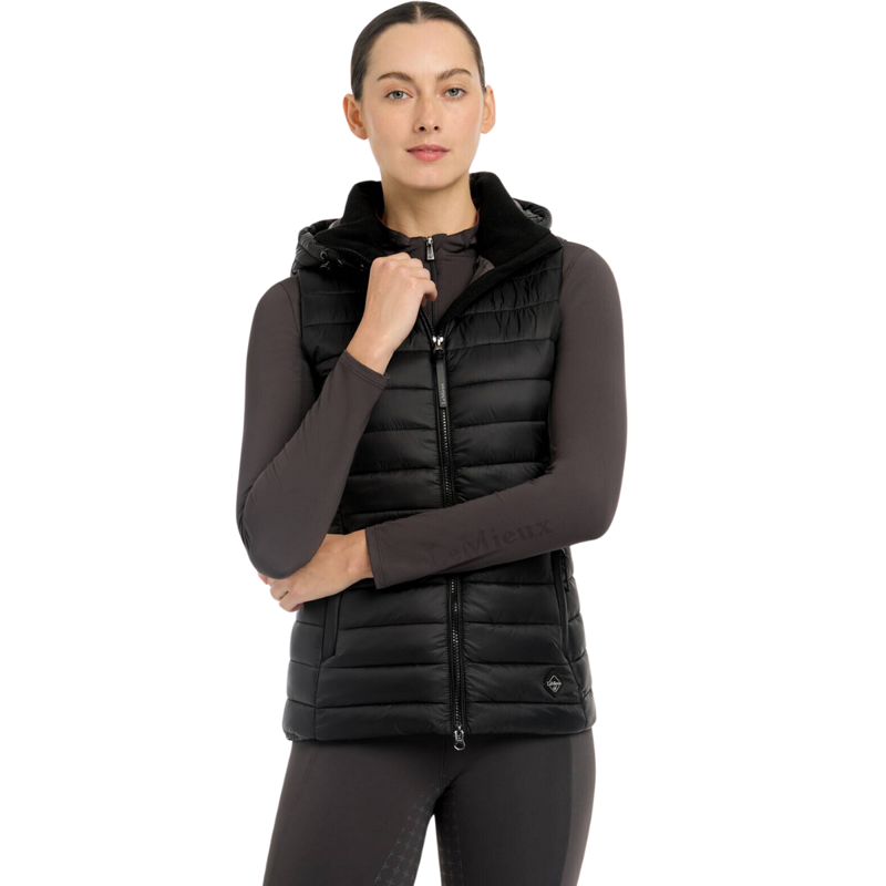 LeMieux Ladies Tilly Hooded Puffer Gilet - Black-3