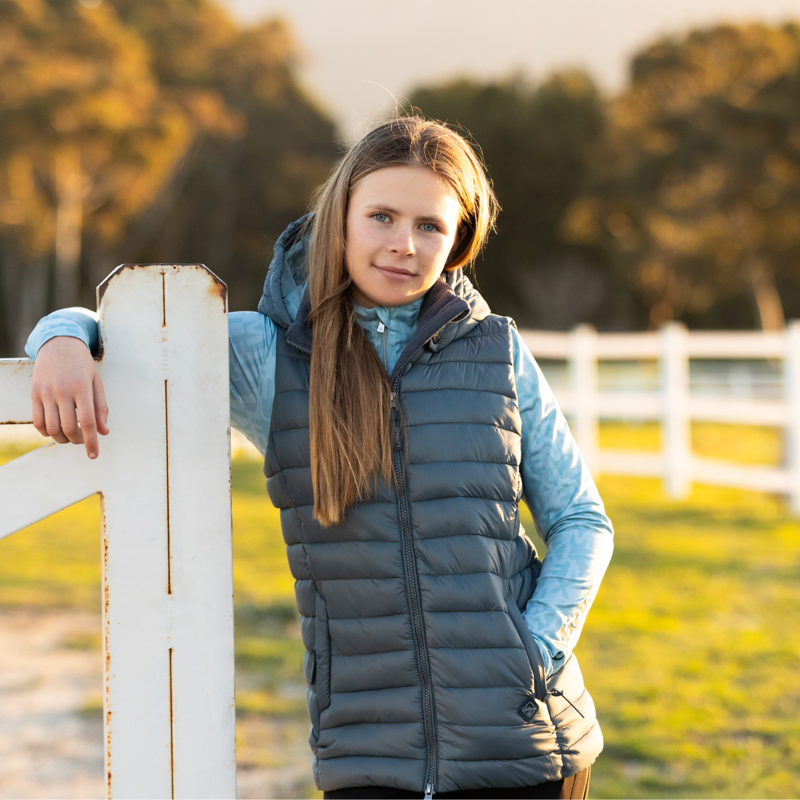 LeMieux Young Rider Milly Puffer Gilet - Petrol-6