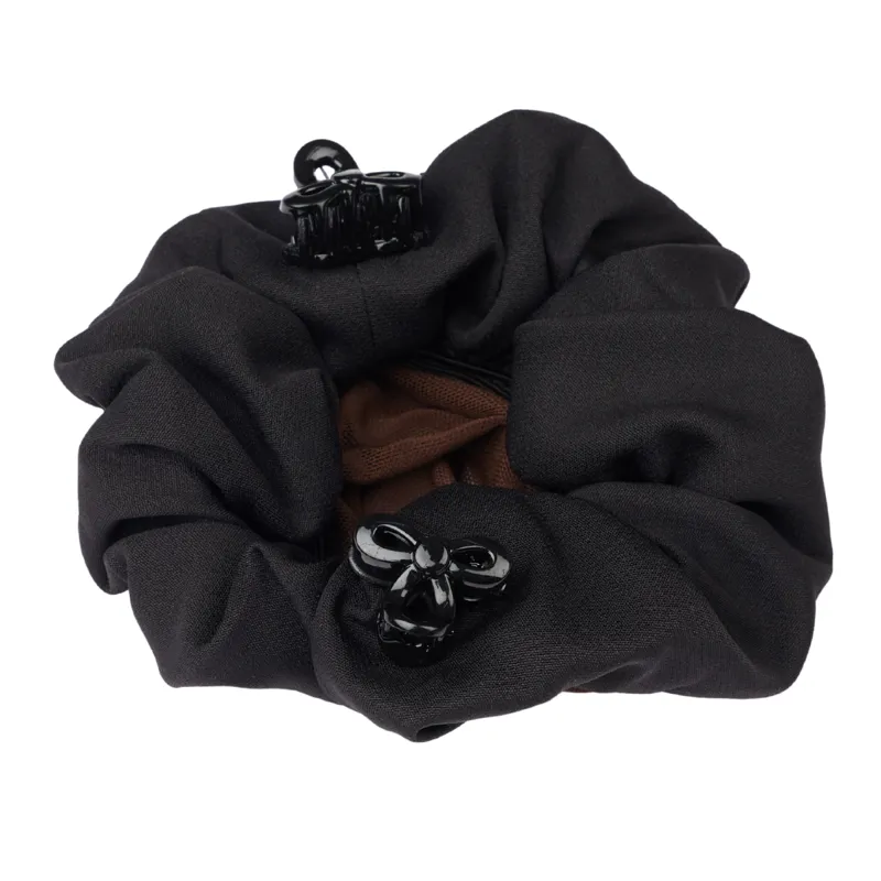 LeMieux Scrunchie with Crystal Hair Net - Black/Brown-1