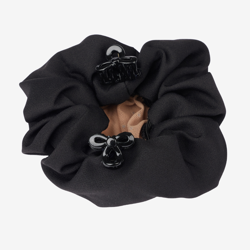 LeMieux Scrunchie with Crystal Hair Net - Black/Blonde-1