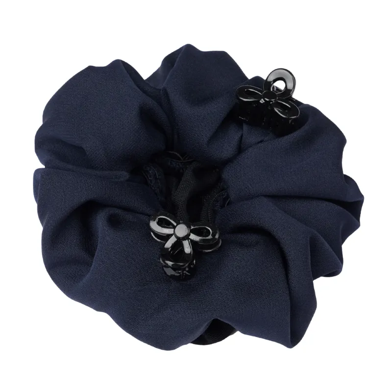 LeMieux Scrunchie with Crystal Hair Net - Navy/Black-1