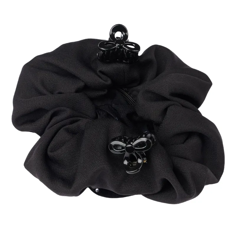 LeMieux Scrunchie with Crystal Hair Net - Black/Black-1