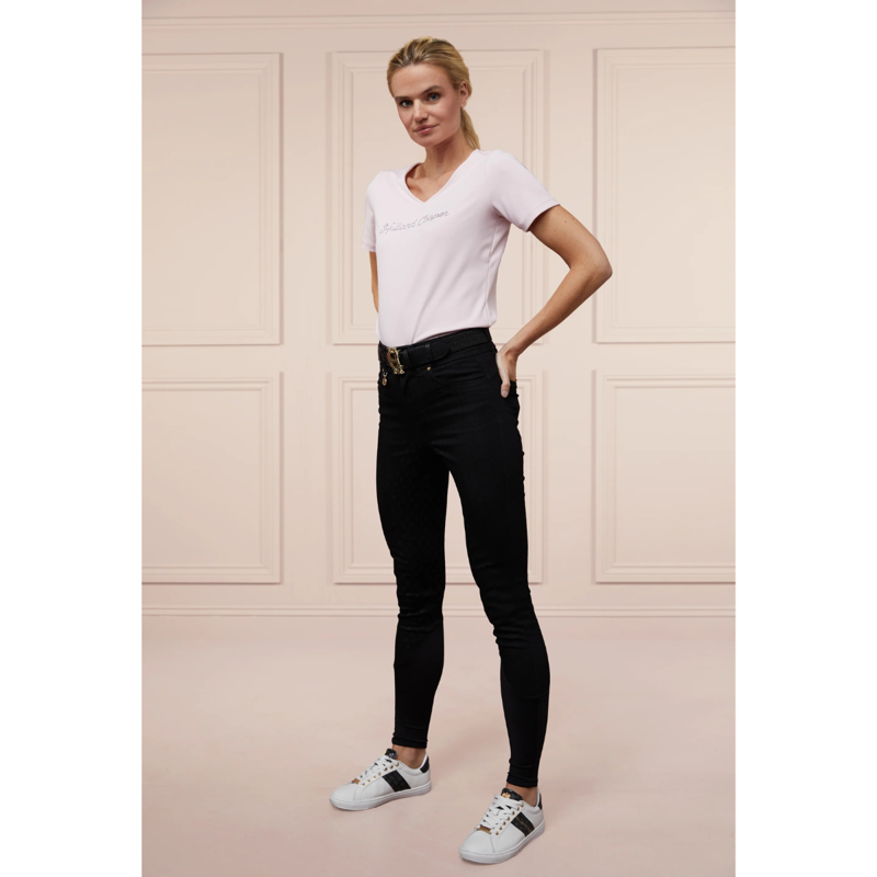 Holland Cooper Denim Thermal Full Grip Breeches - Black-1