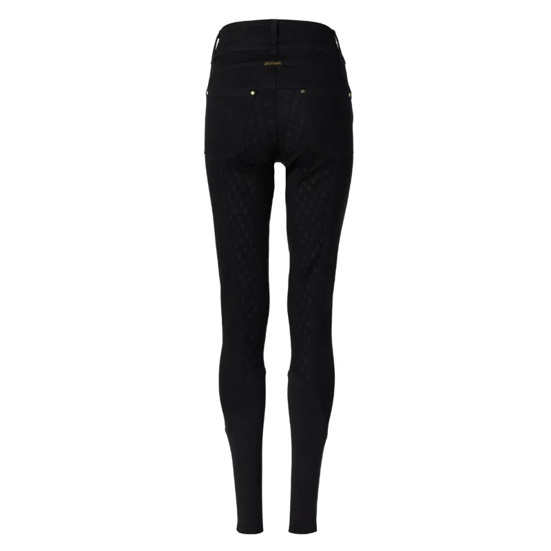 Holland Cooper Denim Thermal Full Grip Breeches - Black-6