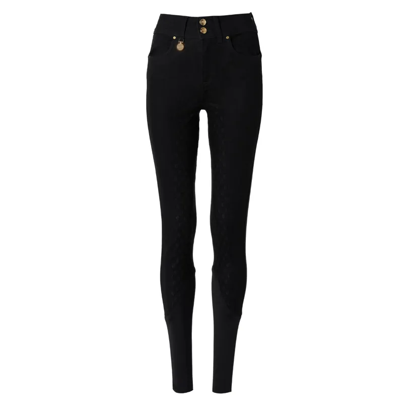 Holland Cooper Denim Thermal Full Grip Breeches - Black-7