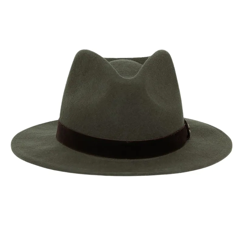 Joules Ladies Maude Wool Fedora Hat - Heritage Green