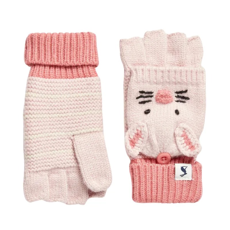Joules Girls' Carey Character Gloves - Bunny