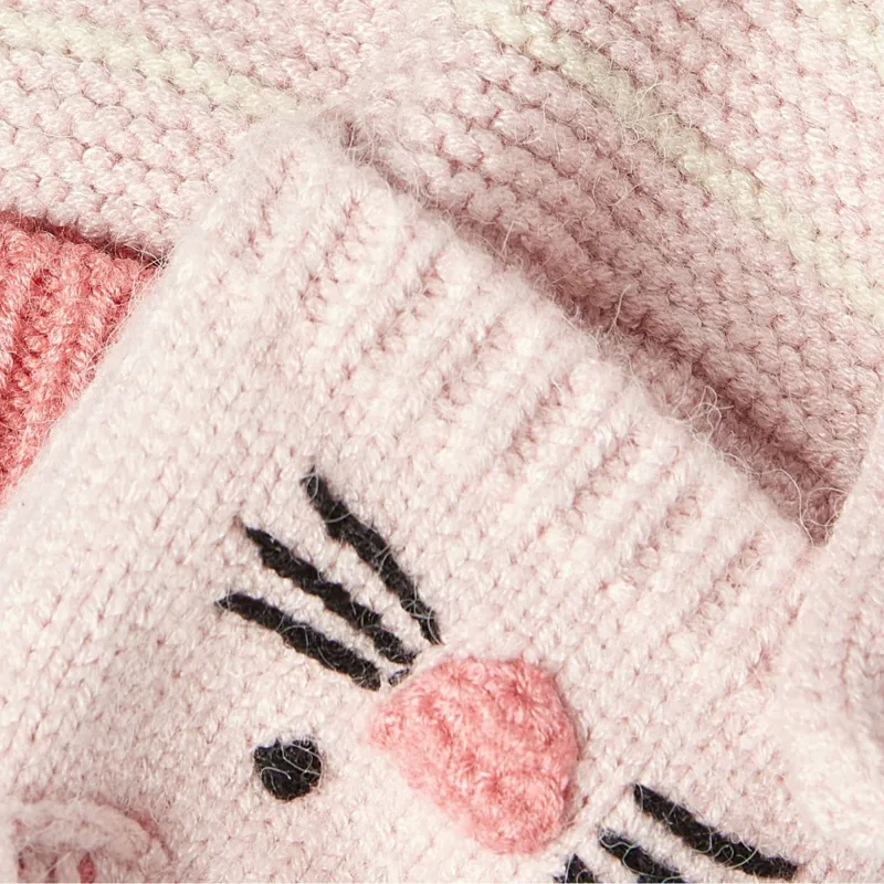 Joules Girls' Carey Character Gloves - Bunny-1