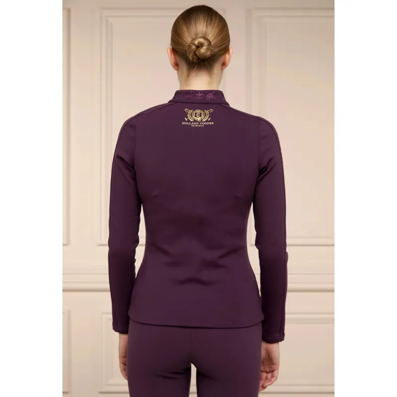Holland Cooper Crystal Zip Sweat - Aubergine-1