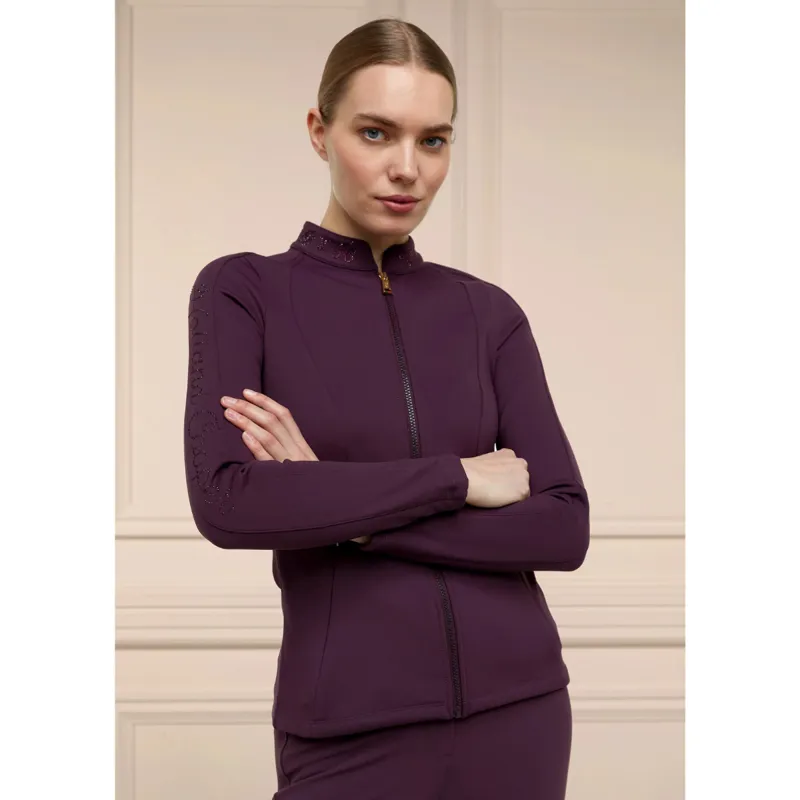 Holland Cooper Crystal Zip Sweat - Aubergine