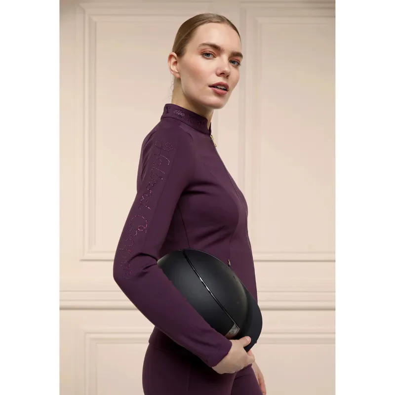Holland Cooper Crystal Zip Sweat - Aubergine-2
