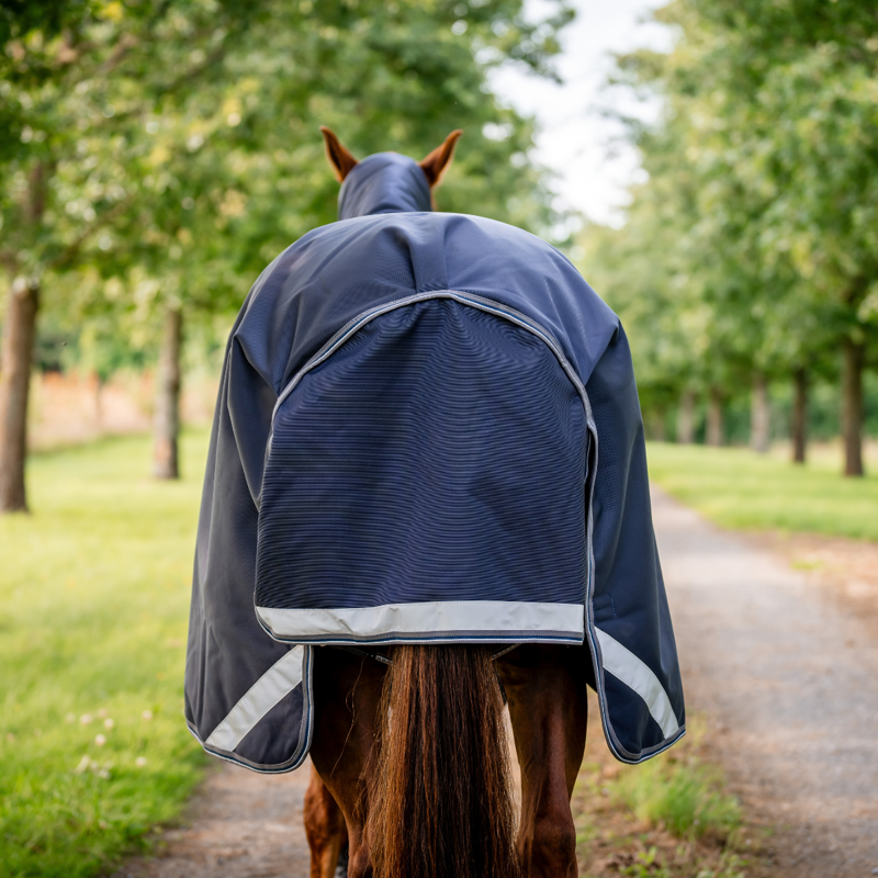 Horseware Rambo Supreme 1680D Vari-Layer 250g Turnout - Navy/Thunderstorm Grey/Silver-3