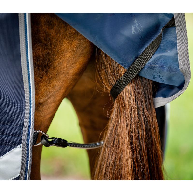 Horseware Rambo Supreme 1680D Vari-Layer 250g Turnout - Navy/Thunderstorm Grey/Silver-7