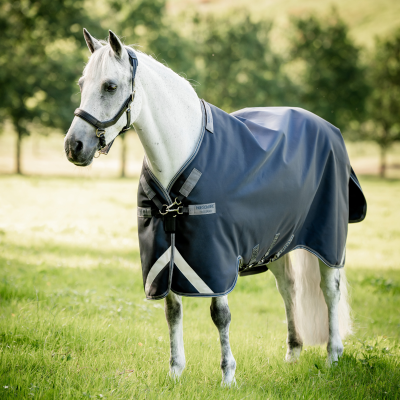 Horseware Rambo Supreme 1680D Vari-Layer 250g Turnout - Navy/Thunderstorm Grey/Silver-1