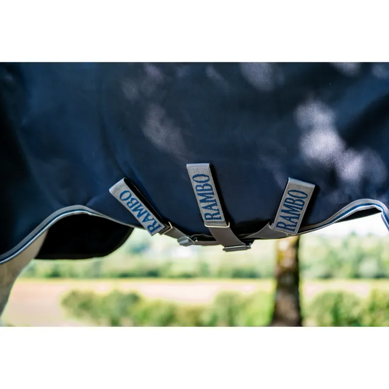 Horseware Rambo Supreme 1680D Vari-Layer 250g Turnout - Navy/Thunderstorm Grey/Silver-4