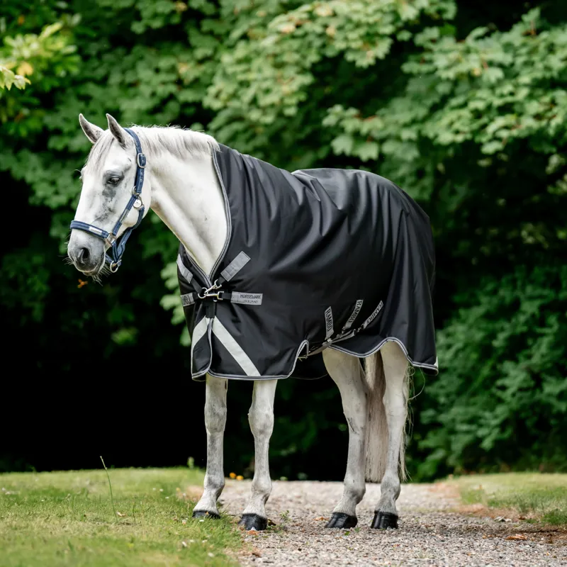 Horseware Rambo Heavy 400g Wug Turnout - Black/Thunderstorm Grey/Silver
