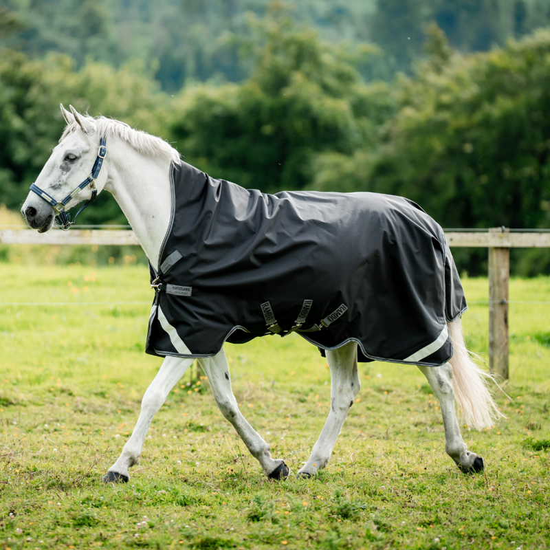 Horseware Rambo Heavy 400g Wug Turnout - Black/Thunderstorm Grey/Silver-1