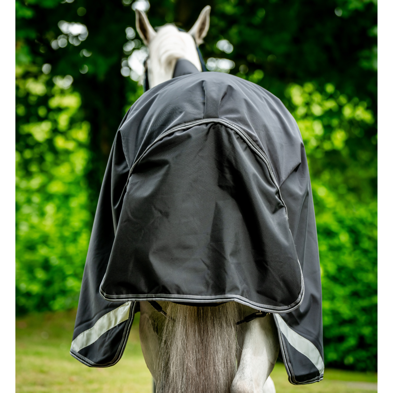 Horseware Rambo Heavy 400g Wug Turnout - Black/Thunderstorm Grey/Silver-2