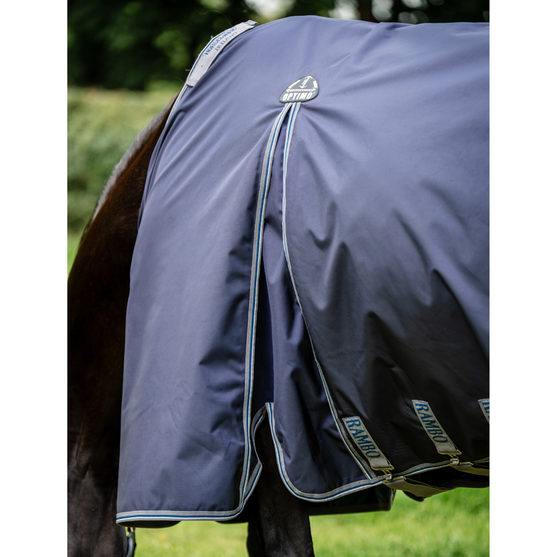 Horseware Rambo Optimo Plus Turnout Bundle 0g Outer + 400g Liner - Navy/Thunderstorm Grey/Silver-5