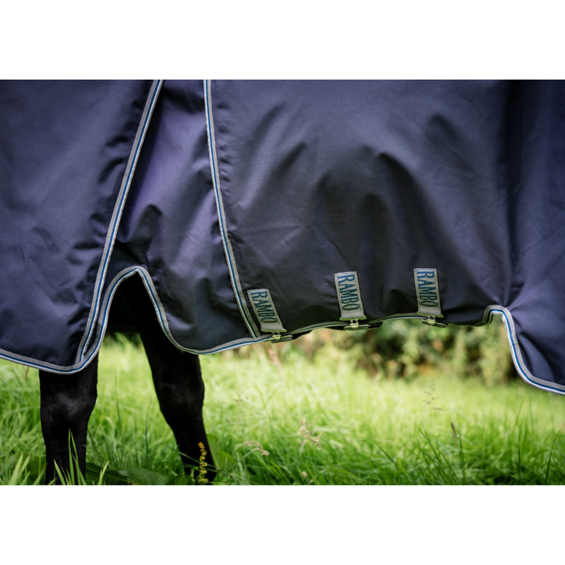 Horseware Rambo Optimo Plus Turnout Bundle 0g Outer + 400g Liner - Navy/Thunderstorm Grey/Silver-2