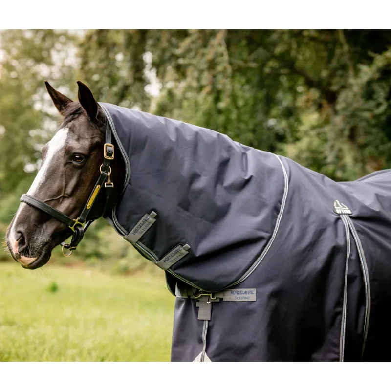 Horseware Rambo Optimo Plus Turnout Bundle 0g Outer + 400g Liner - Navy/Thunderstorm Grey/Silver-4